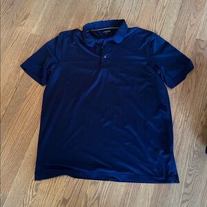 Lands’ End Men's Navy Blue Athletic Polo Shirt Size Large Tall